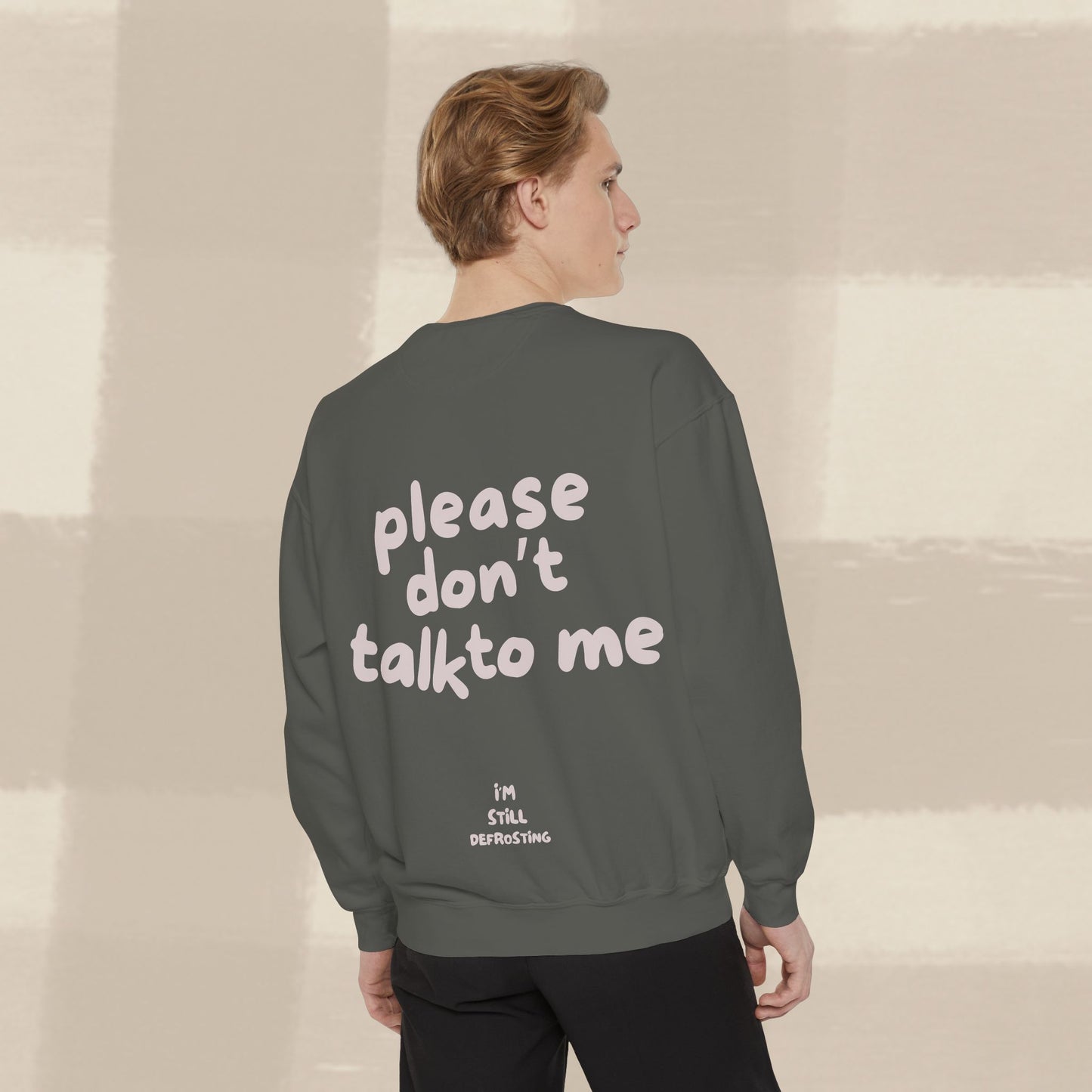 DON'T TALK TO ME SWEATER X PINKY GREY