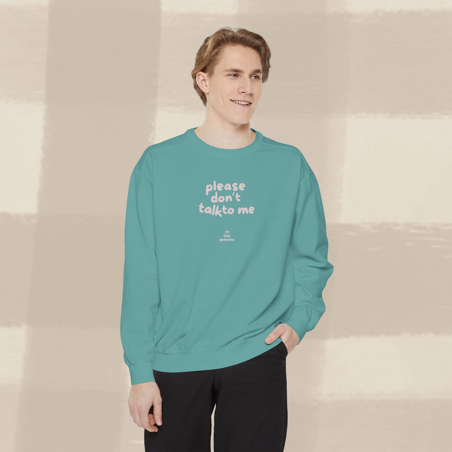 DON'T TALK TO ME SWEATER X PINKY GREY
