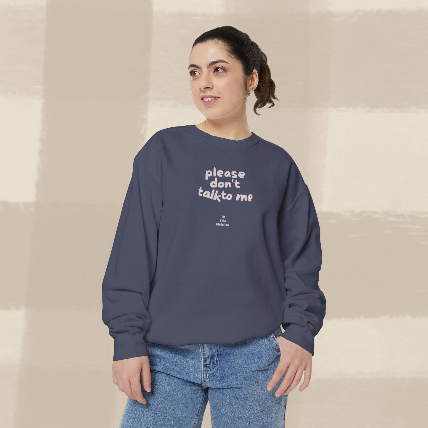 DON'T TALK TO ME SWEATER X PINKY GREY