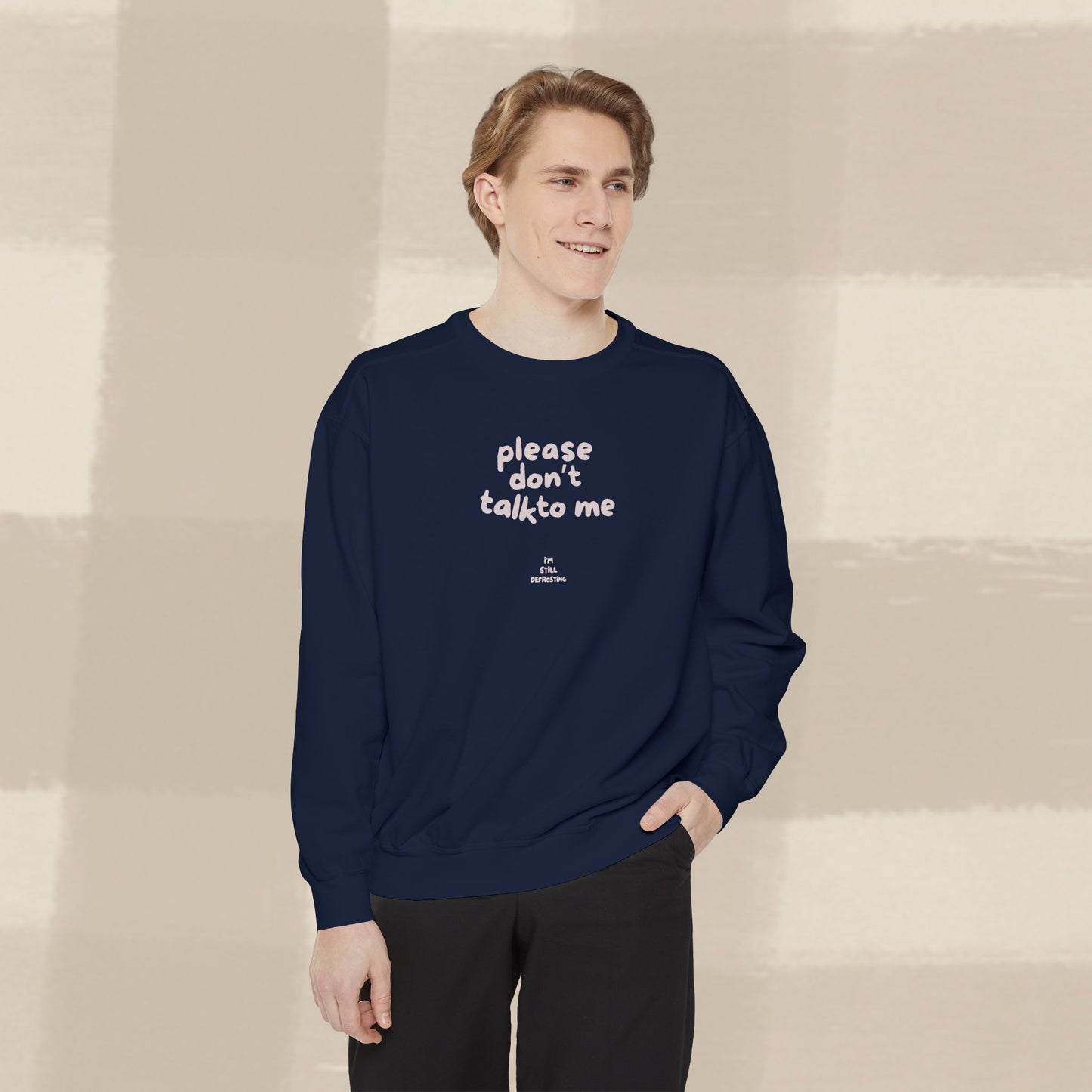 DON'T TALK TO ME SWEATER X PINKY GREY