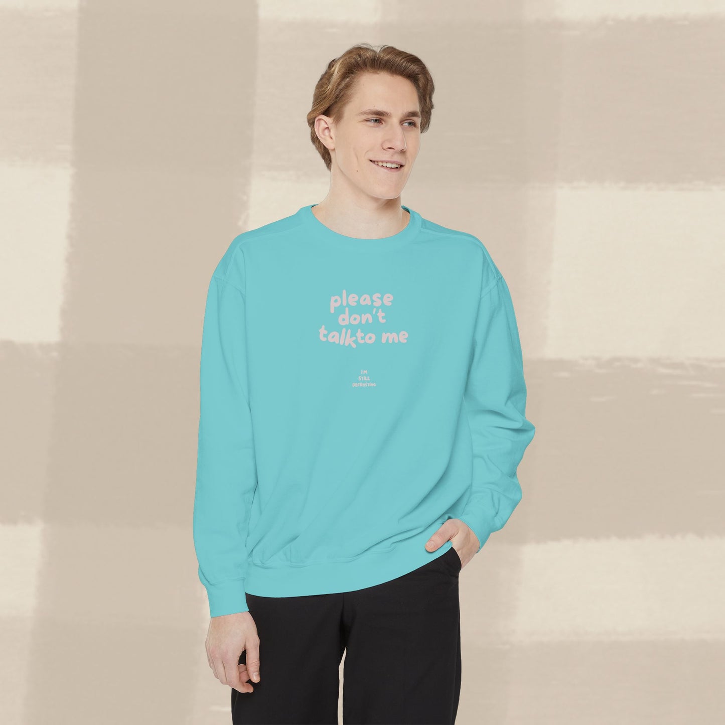 DON'T TALK TO ME SWEATER X PINKY GREY