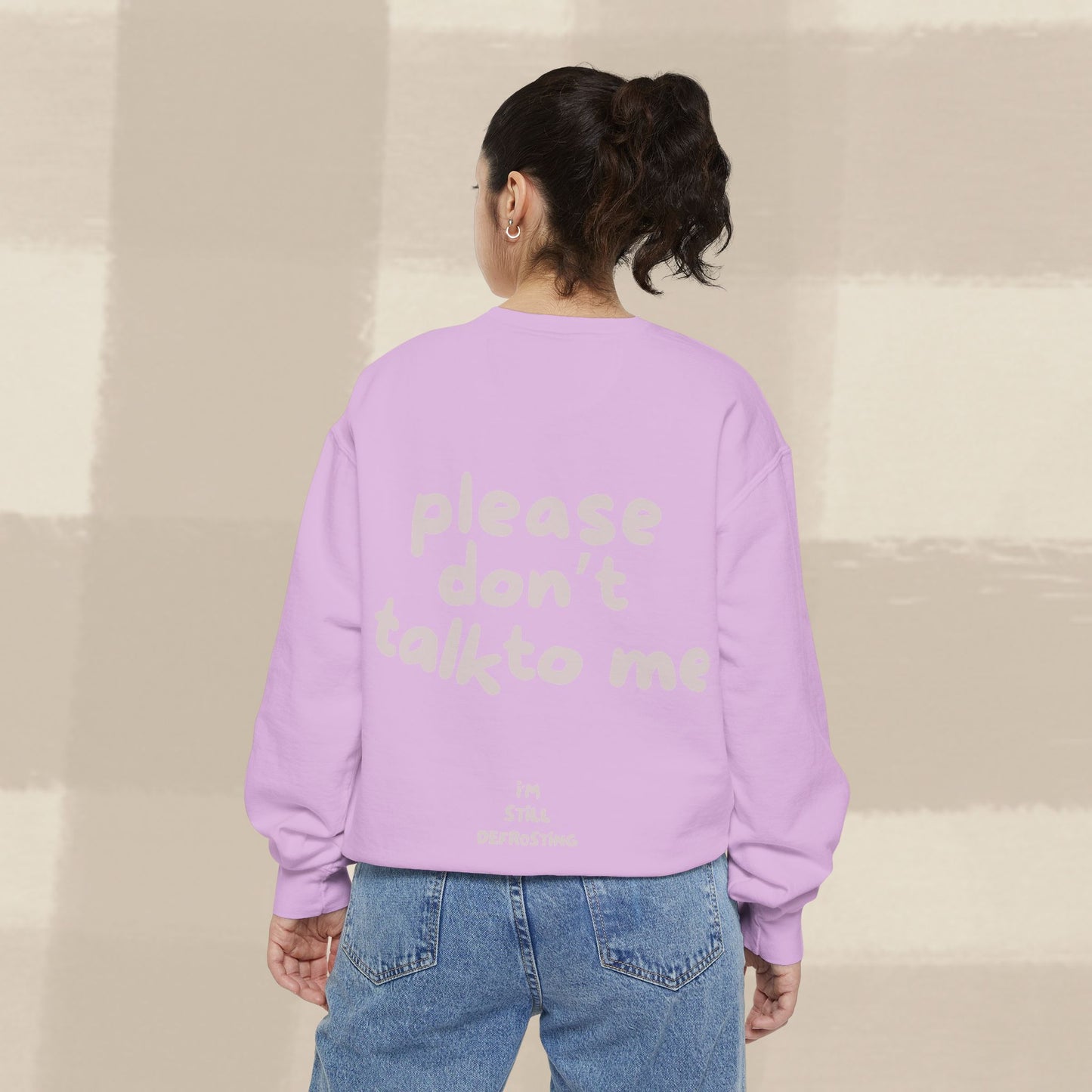 DON'T TALK TO ME SWEATER X PINKY GREY