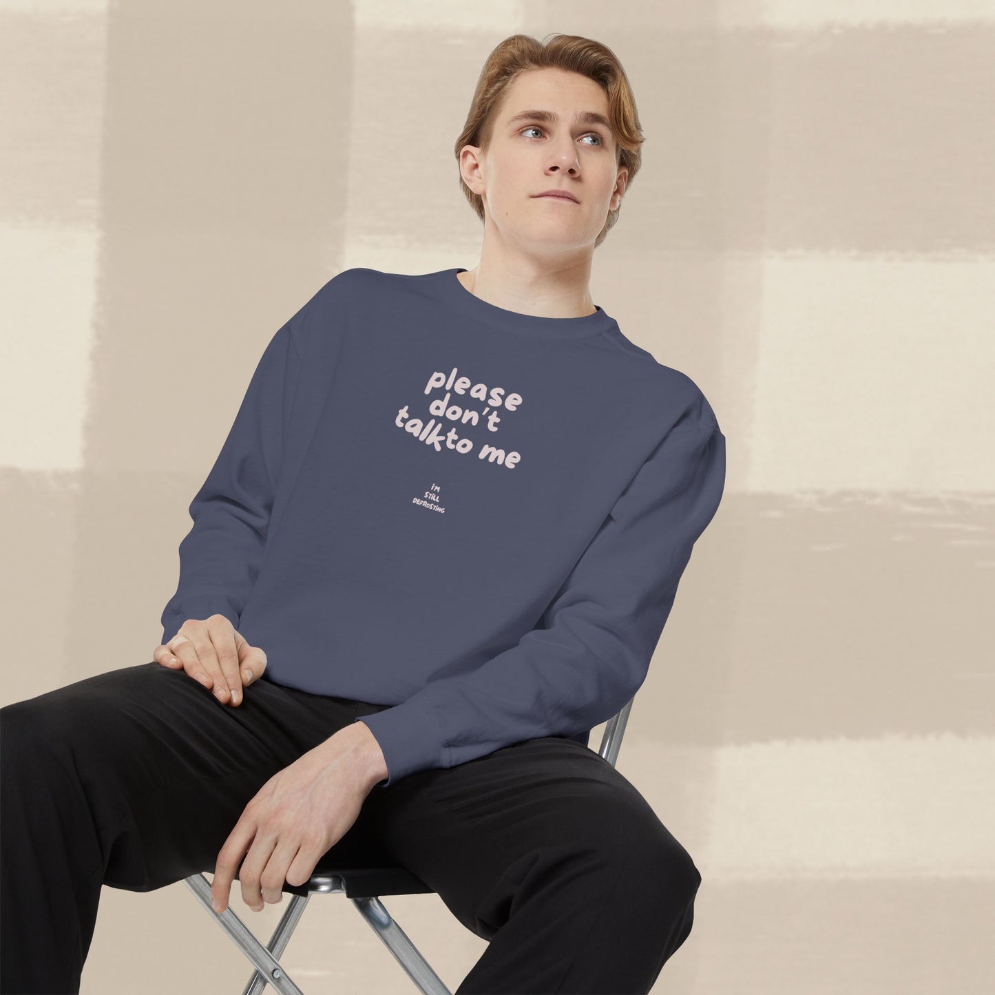DON'T TALK TO ME SWEATER X PINKY GREY