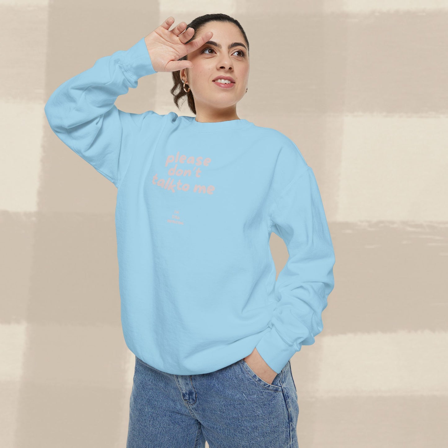 DON'T TALK TO ME SWEATER X PINKY GREY