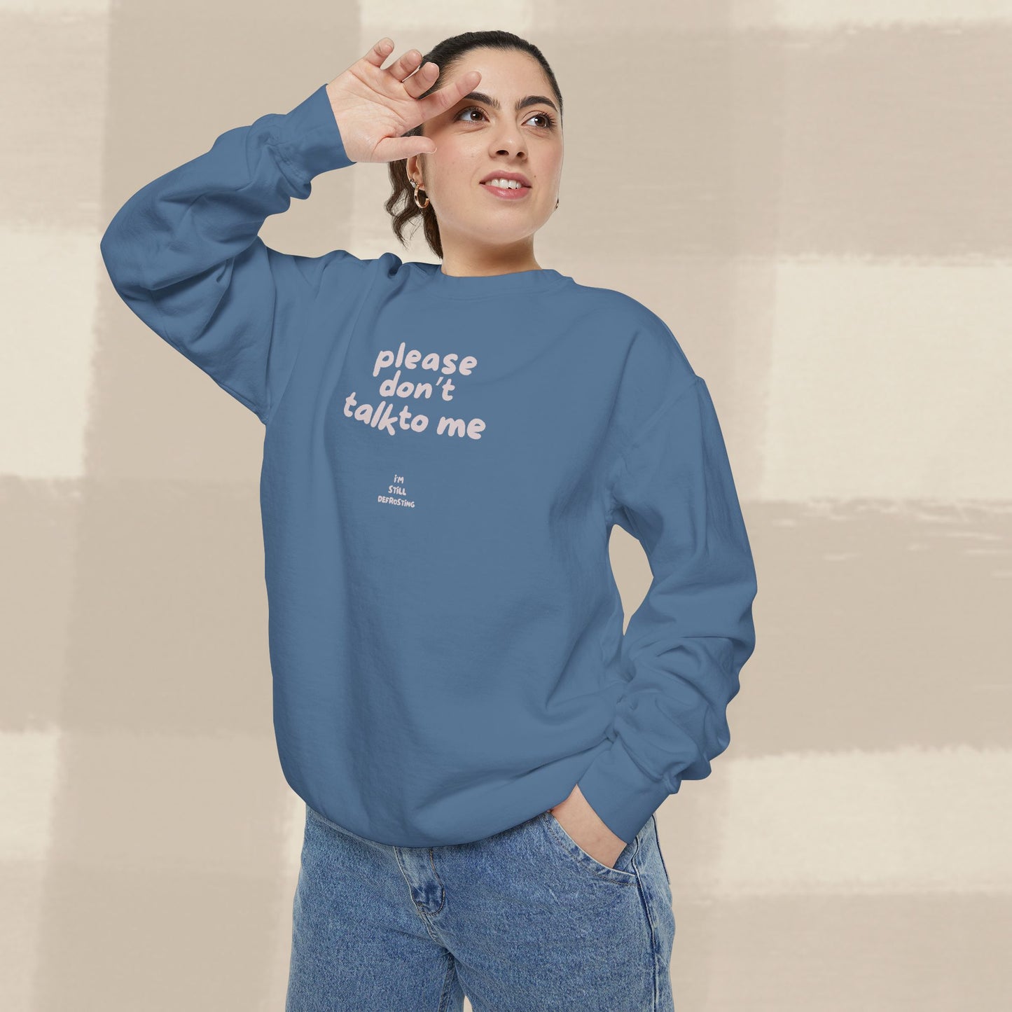 DON'T TALK TO ME SWEATER X PINKY GREY