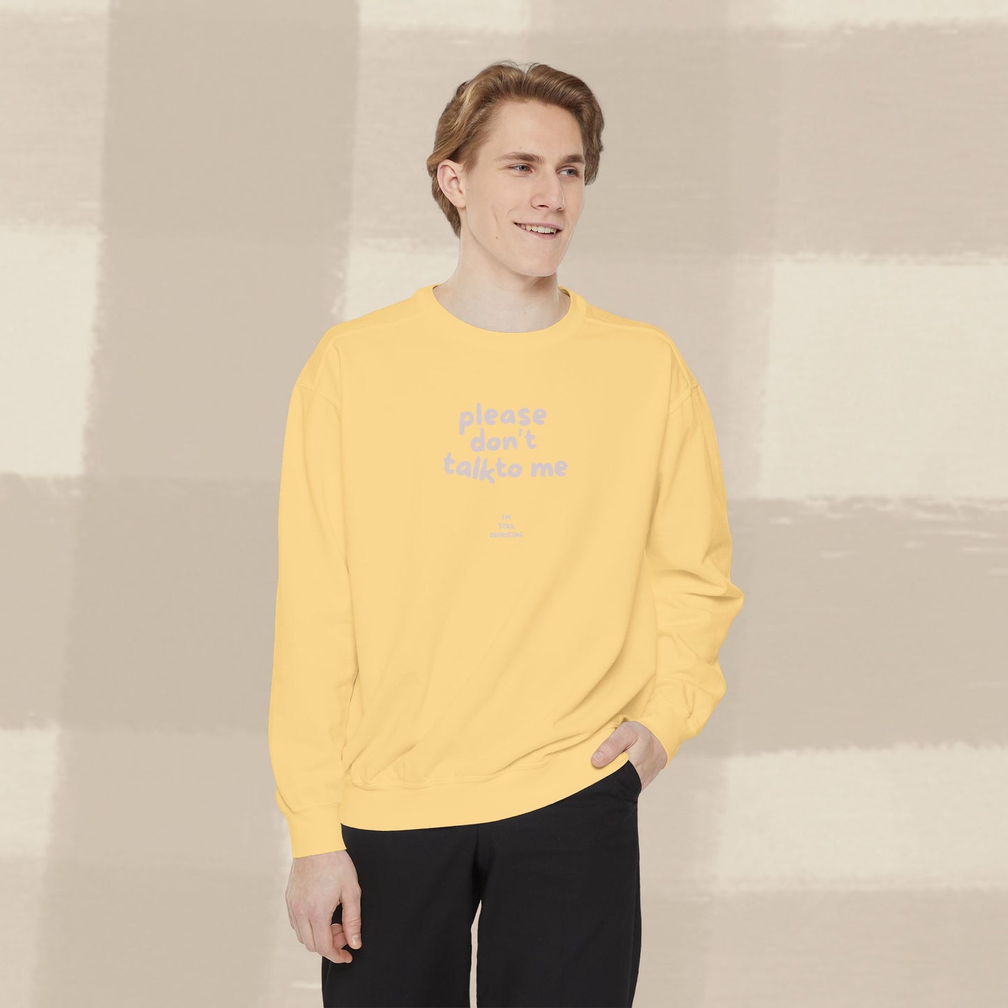 DON'T TALK TO ME SWEATER X PINKY GREY
