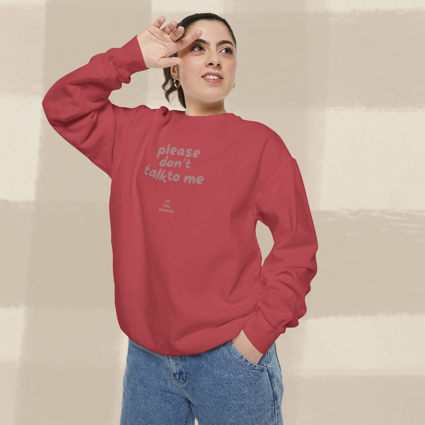DON'T TALK TO ME SWEATER X TERRACOTTA