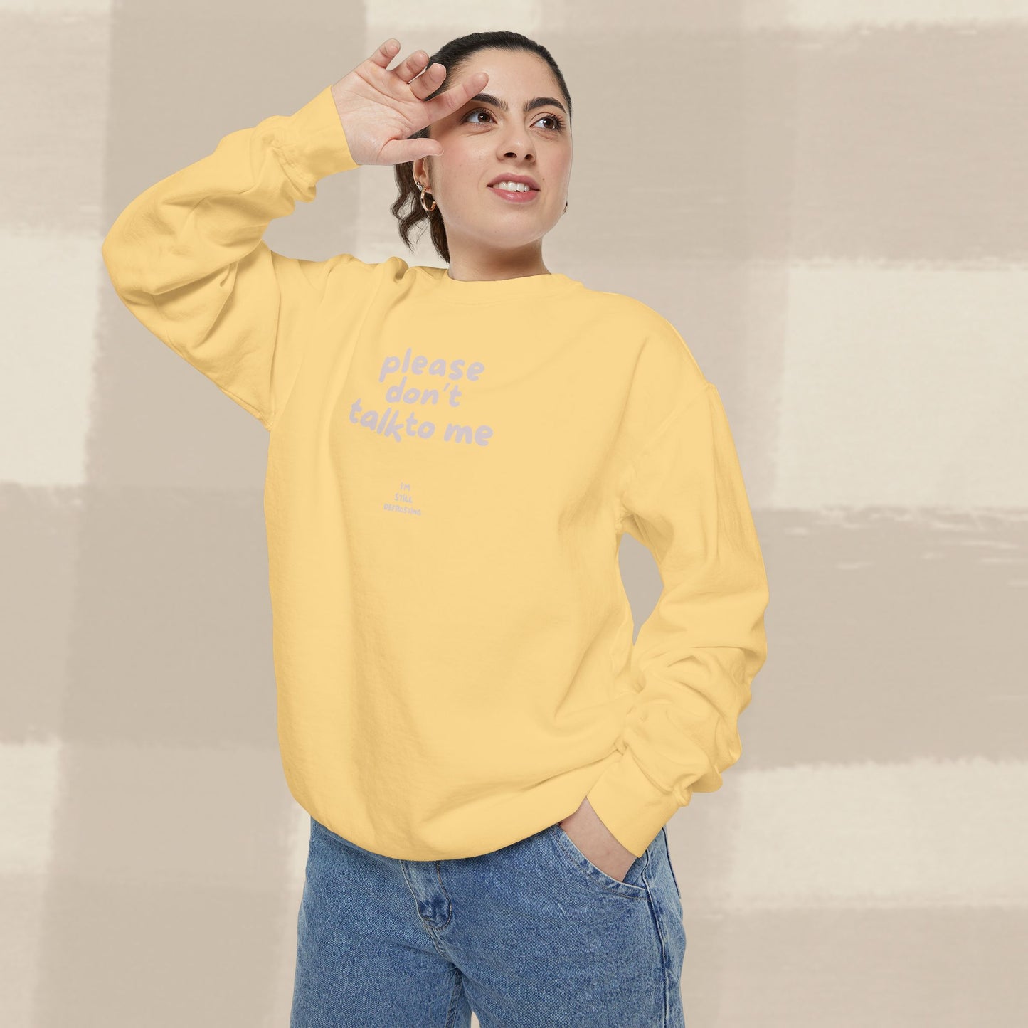 DON'T TALK TO ME SWEATER X PINKY GREY