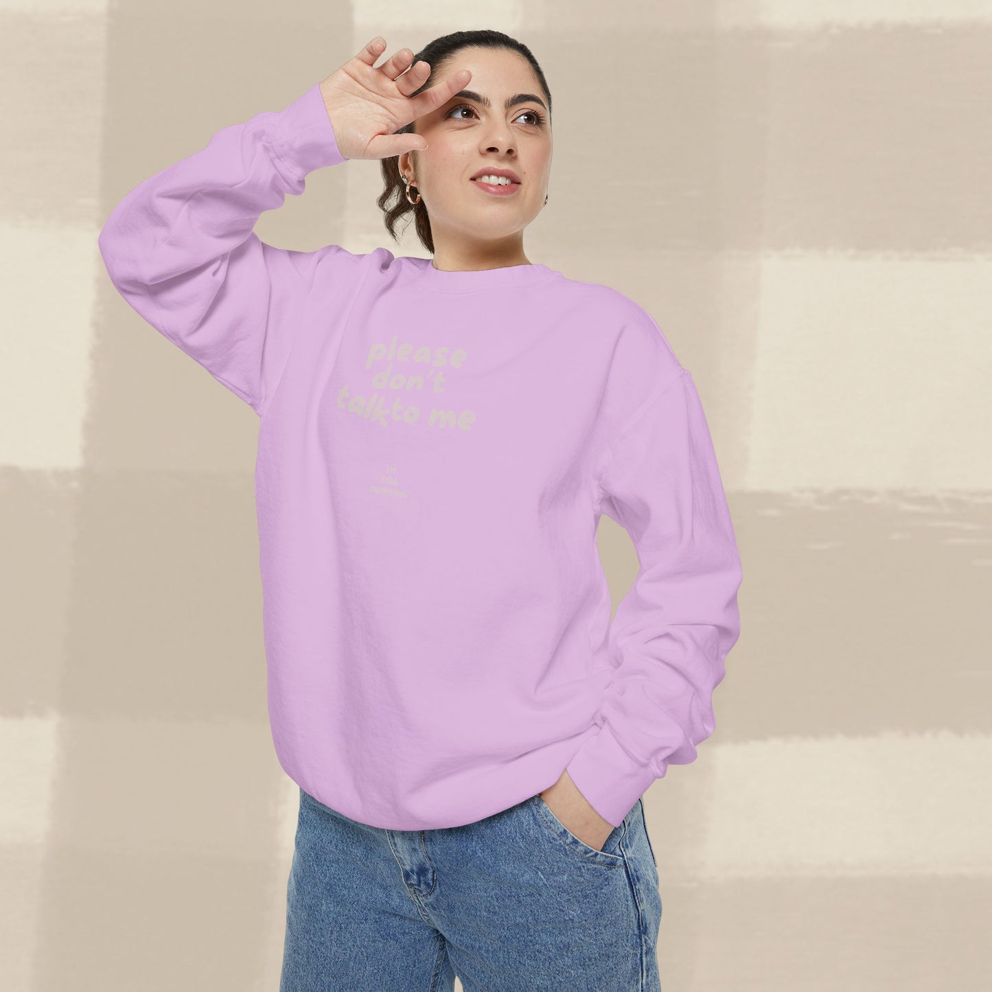 DON'T TALK TO ME SWEATER X PINKY GREY