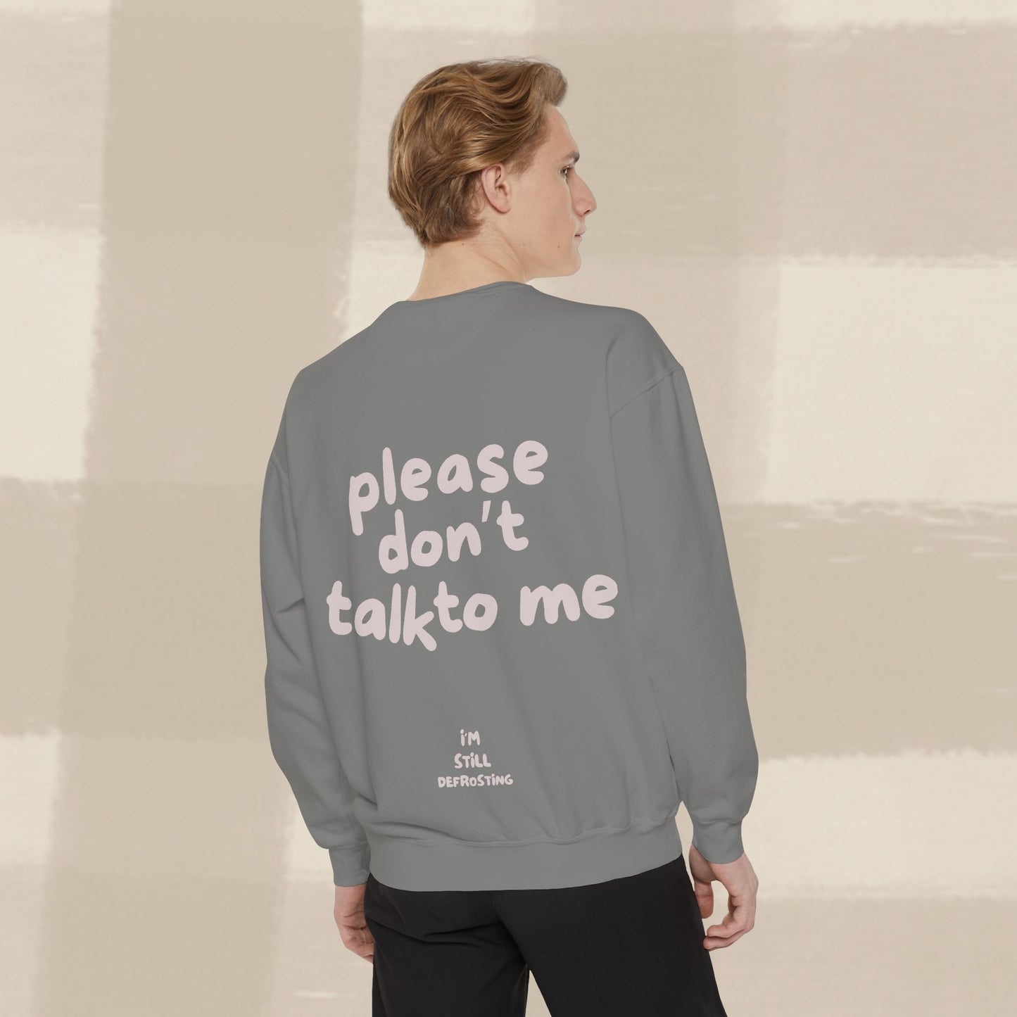 DON'T TALK TO ME SWEATER X PINKY GREY