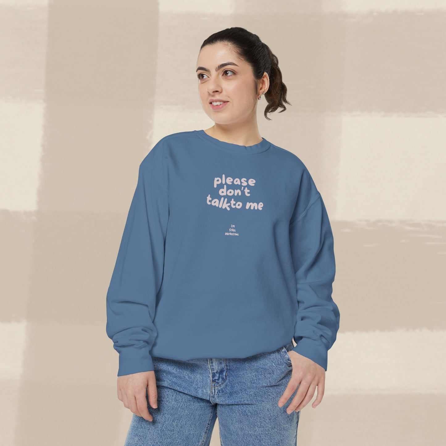 DON'T TALK TO ME SWEATER X PINKY GREY
