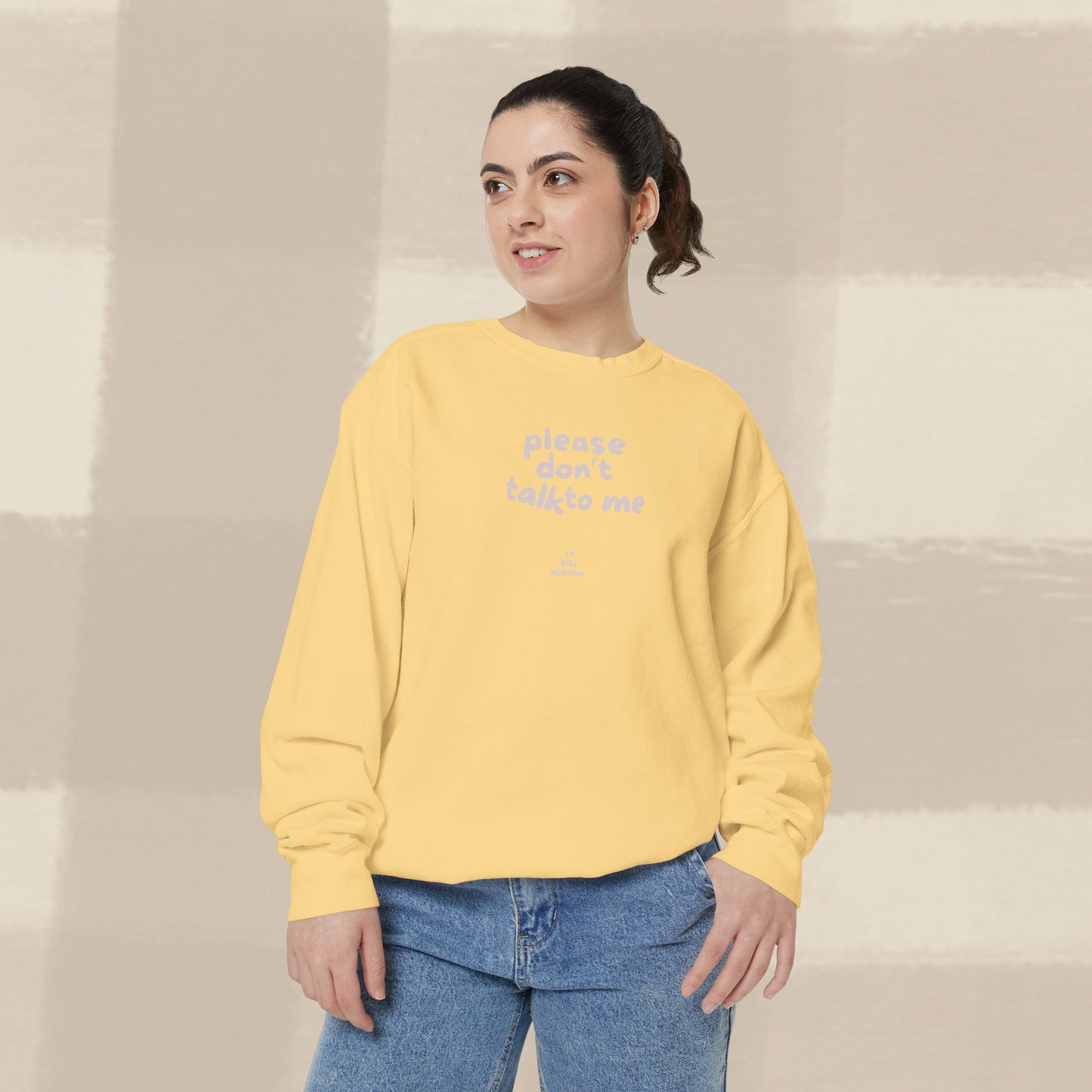 DON'T TALK TO ME SWEATER X PINKY GREY