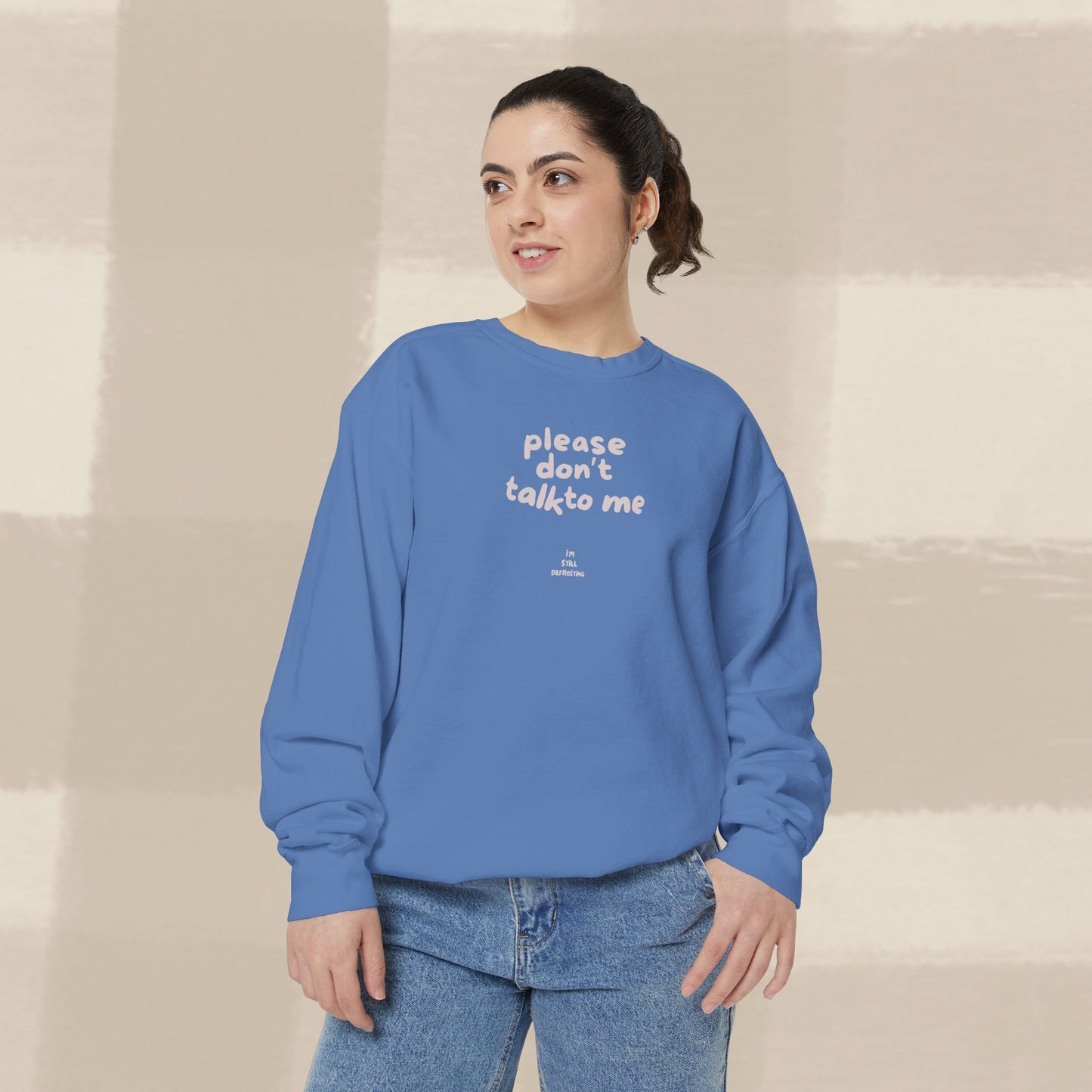 DON'T TALK TO ME SWEATER X PINKY GREY