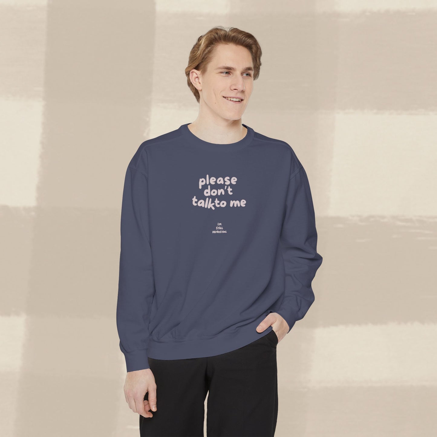 DON'T TALK TO ME SWEATER X PINKY GREY