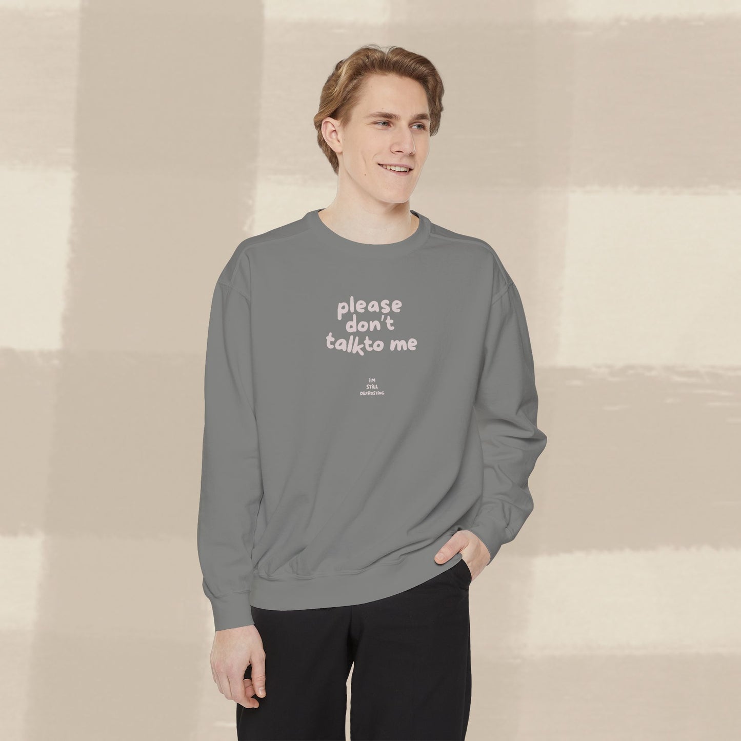 DON'T TALK TO ME SWEATER X PINKY GREY