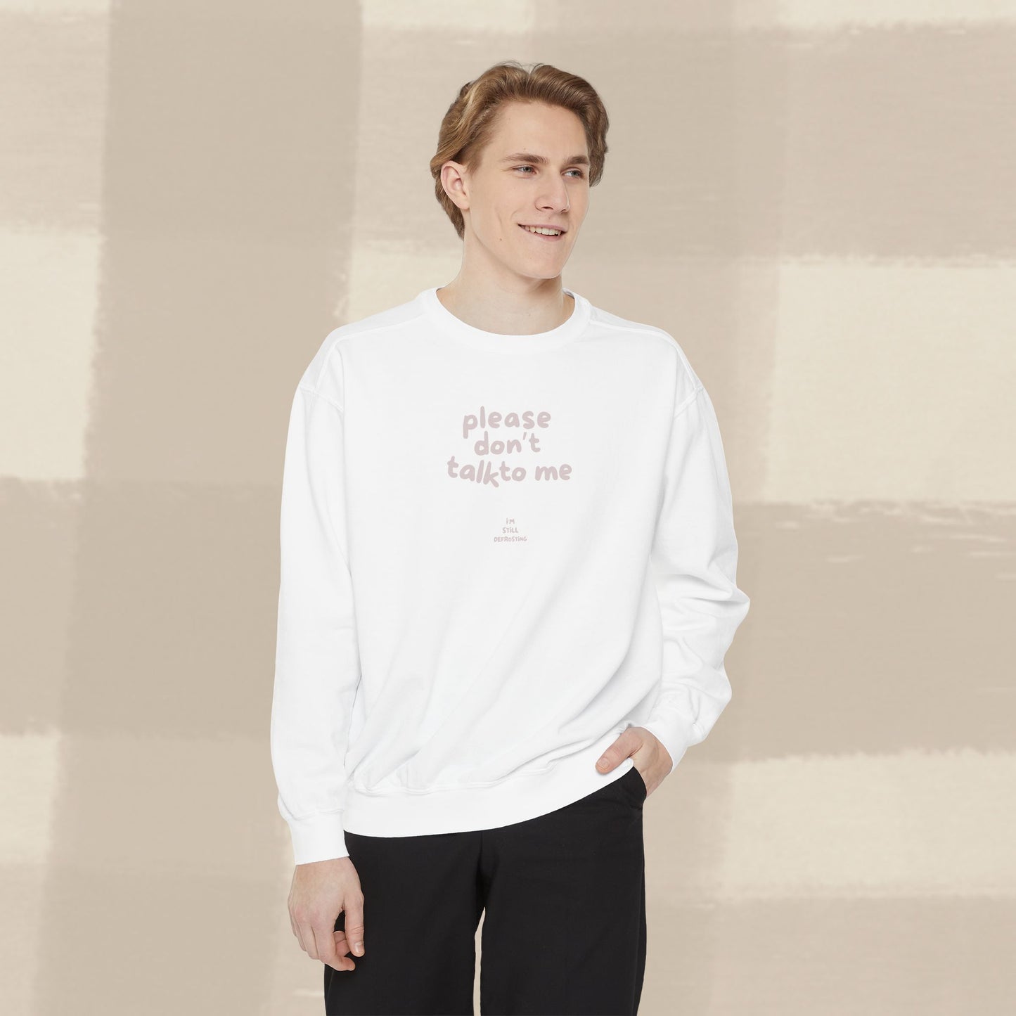 DON'T TALK TO ME SWEATER X PINKY GREY