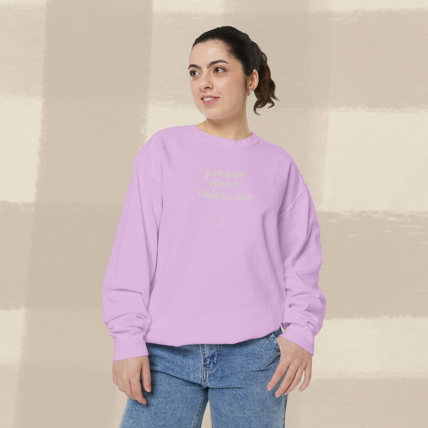 DON'T TALK TO ME SWEATER X PINKY GREY