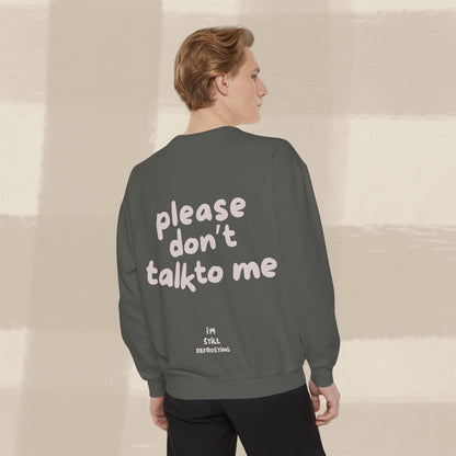 DON'T TALK TO ME SWEATER X PINKY GREY