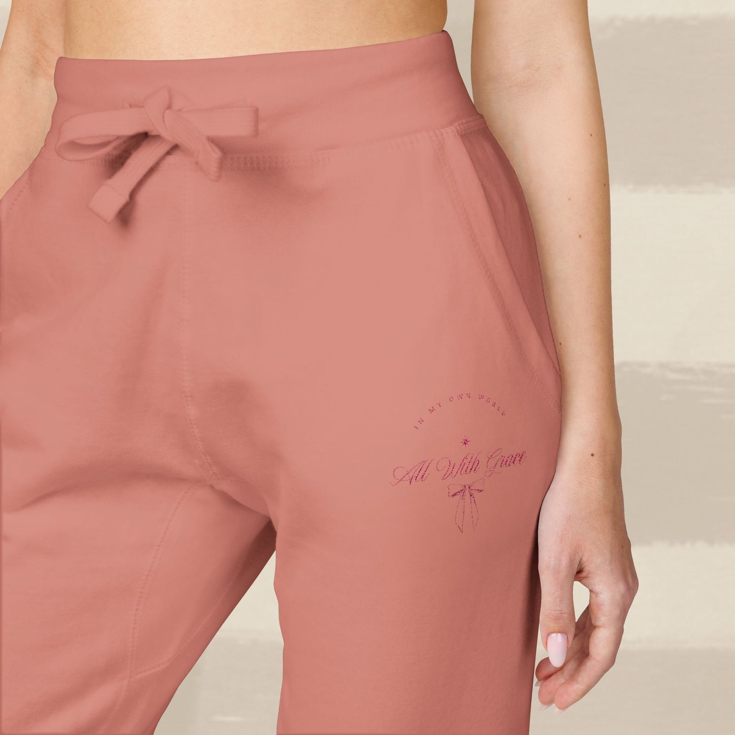 ALL WITH GRACE JOGGERS X PINK EMBROIDERY