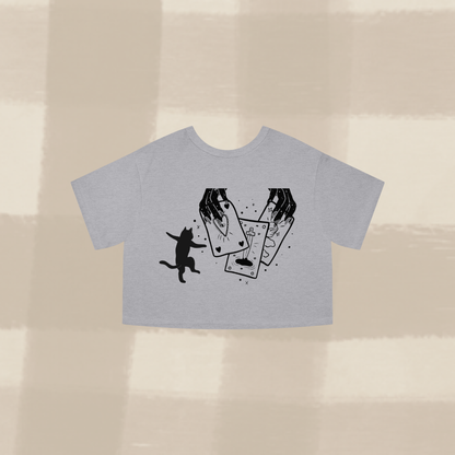 "CAT DIMENSION" CROPPED T-SHIRT