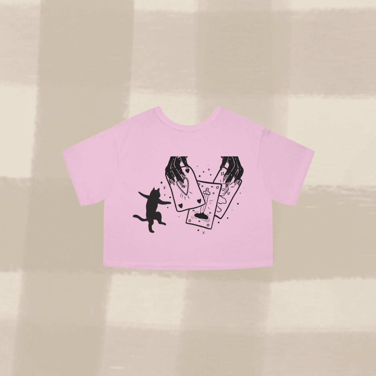 "CAT DIMENSION" CROPPED T-SHIRT