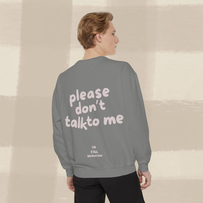 DON'T TALK TO ME SWEATER X PINKY GREY