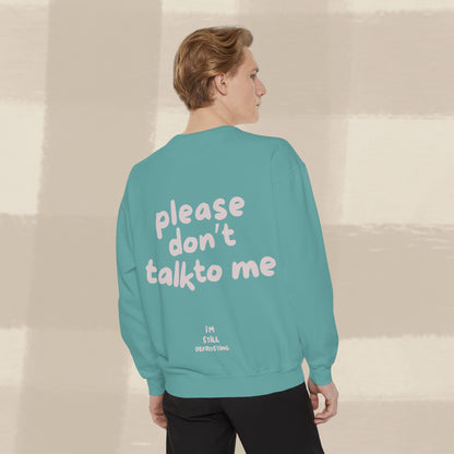 DON'T TALK TO ME SWEATER X PINKY GREY