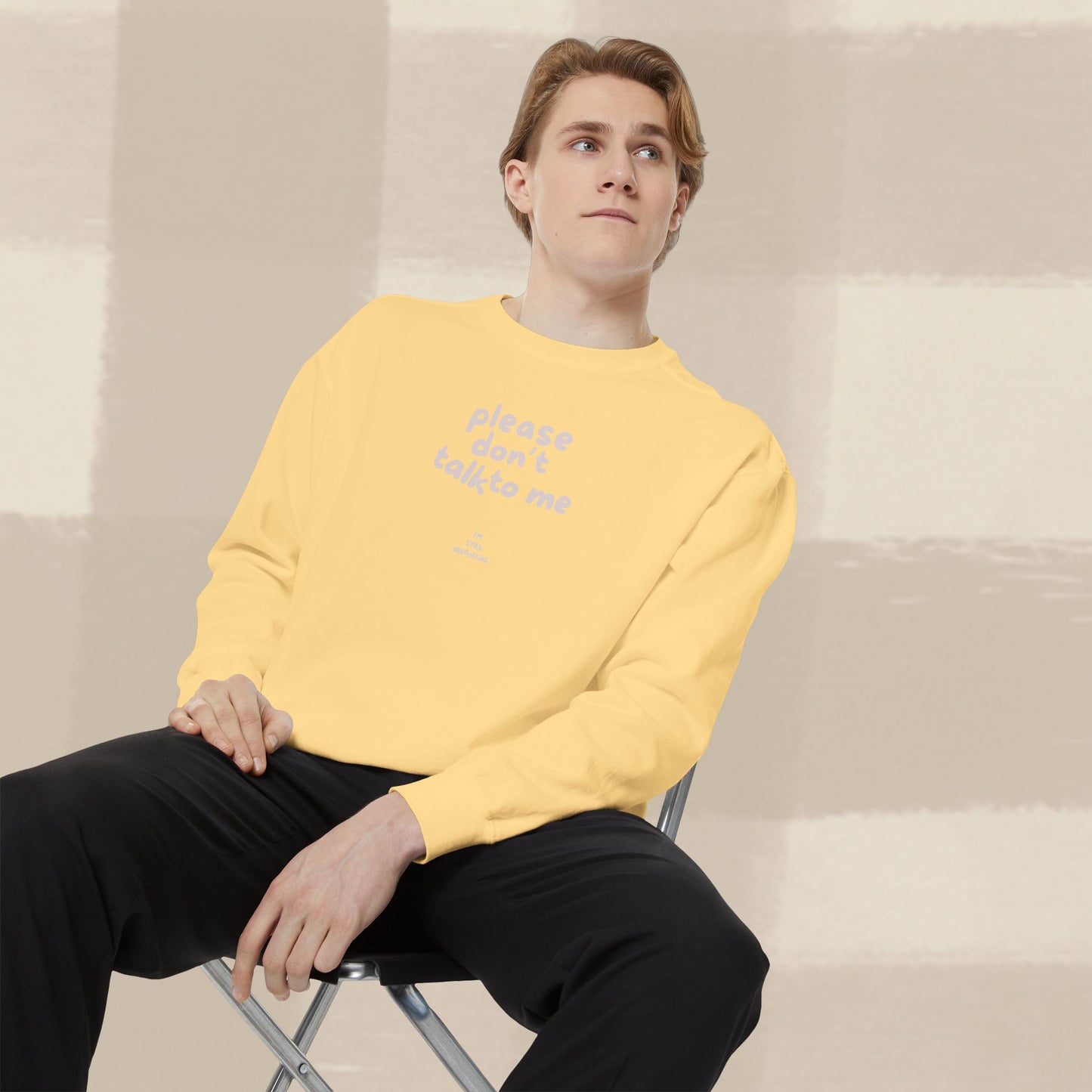 DON'T TALK TO ME SWEATER X PINKY GREY
