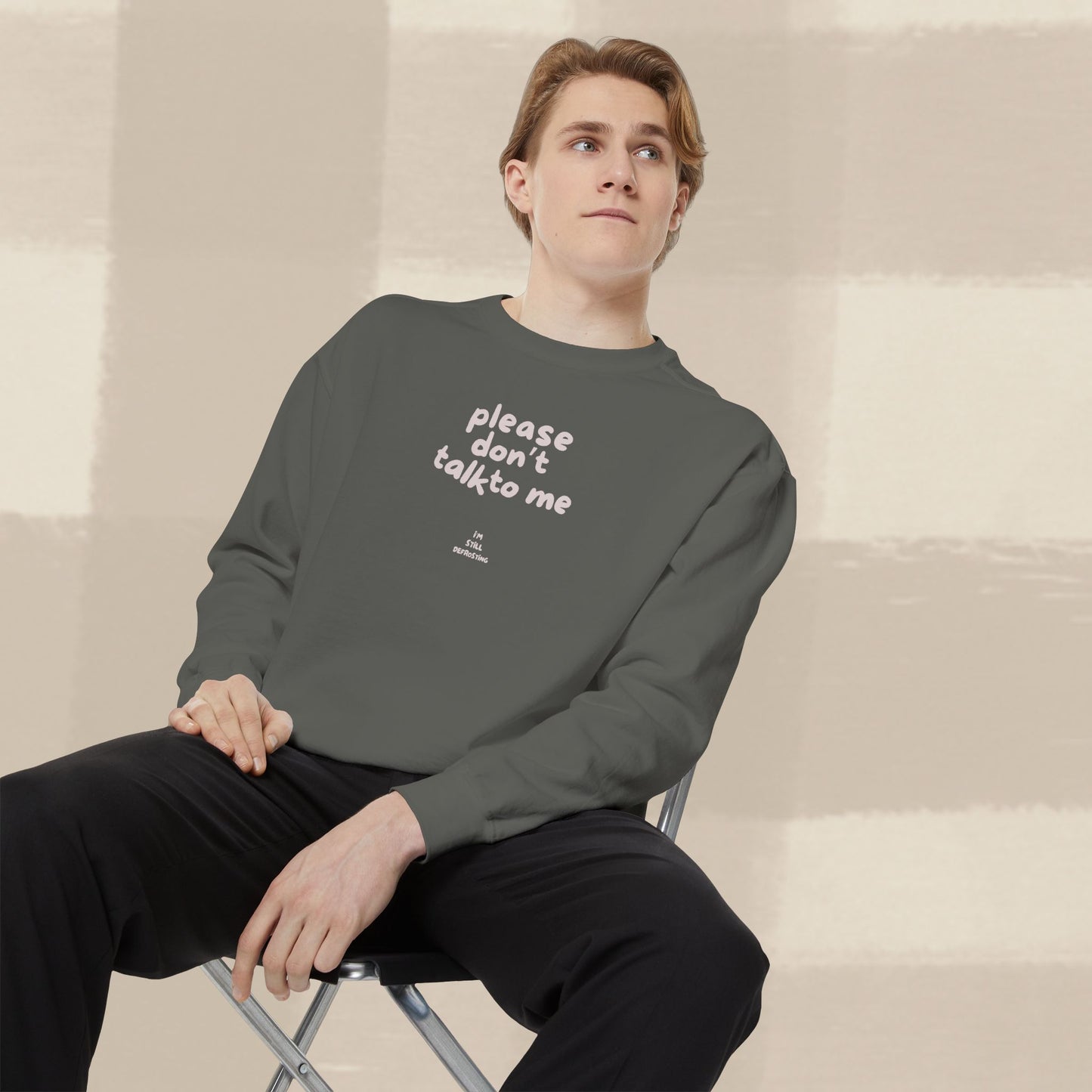 DON'T TALK TO ME SWEATER X PINKY GREY